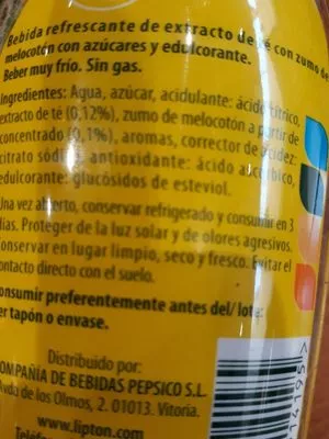 Lista de ingredientes del producto Ice TEA Lipton 