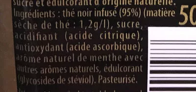 Lista de ingredientes del producto Thé infusé Saveur Menthe Pure Leaf 500 ml