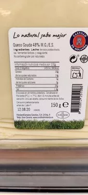 Lista de ingredientes del producto Queso Gouda  150 g