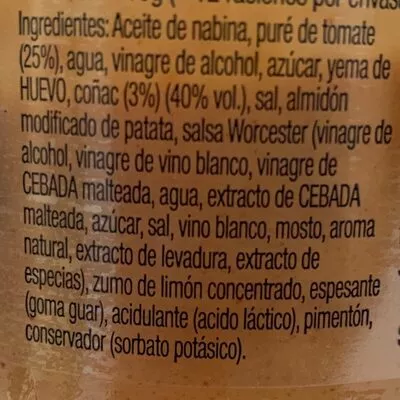 Lista de ingredientes del producto Gourmet Cocktail Hellmann's 