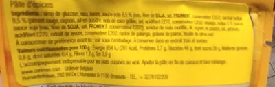 Lista de ingredientes del producto  Unilever,  Conimex 130g