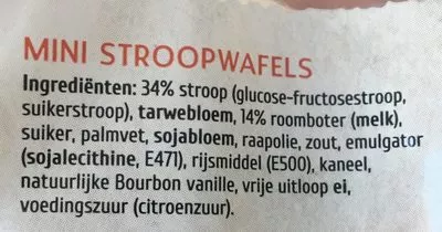 Lista de ingredientes del producto Hollandse Mini Stroopwafels henri willig 200 g