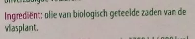 Lista de ingredientes del producto Lijn zaad olie Ekoplaza 500 ml