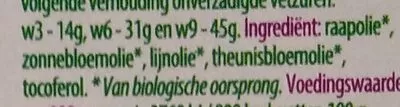 Lista de ingredientes del producto Omega 3-6-9 olie Ekoplaza 250 ml