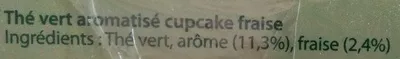 Lista de ingredientes del producto Thé vert façon cupcake fraise Lipton 20 sachets