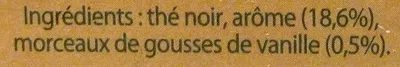 Lista de ingredientes del producto Thé vanille avec de la gousse de vanille Lipton 40 g