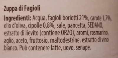 Lista de ingredientes del producto Knorr Zuppa di fagioli golosa ricetta rustica Knorr 354 g