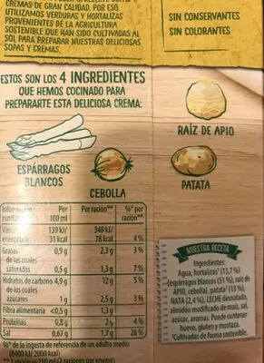 Lista de ingredientes del producto Knor Crema Líquida D'espã Rrecs 500 ML  500 mL