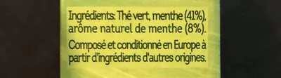 Lista de ingredientes del producto Lipton Thé Vert Marrakech Mint 10 Capsules Lipton 25 g