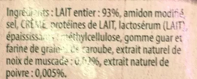 Lista de ingredientes del producto Sauce Béchamel Knorr, Unilever 50 cl