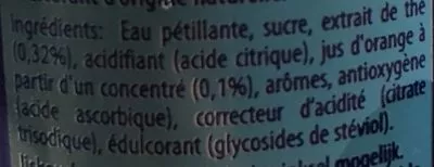 Lista de ingredientes del producto Thé Glacé Pétillant Agrumes Lipton, Unilever 33 cl e