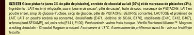 Lista de ingredientes del producto Magnum Glace Batonnet Pistache Magnum, Unilever, Miko 4 x 100 ml (300 g)