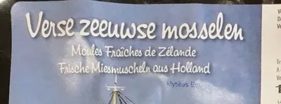 Lista de ingredientes del producto Moules Fraîches de Zélande Delta Mossel 3 litres