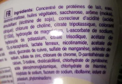 Lista de ingredientes del producto Fortimel Extra Arôme Café Nutricia 300 ml