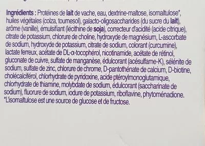 Lista de ingredientes del producto Fortimel Nutricia 200 ml