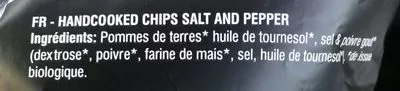 Lista de ingredientes del producto Chips au Sel et au Poivre Tra'fo chips, Tra'fo Chips 125 g