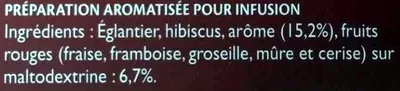 Lista de ingredientes del producto Infusion fruits rouges Éléphant, Lipton 48,6 g