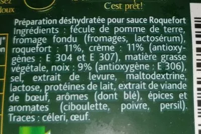 Lista de ingredientes del producto 14X35G Des Roquefort Knorr  14 x 35 g