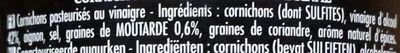 Lista de ingredientes del producto Maille Cornichons Extra-Fins Maille, Unilever 400 g (220 g égoutté)