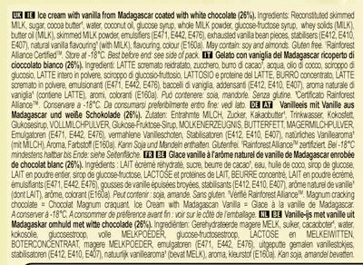 Lista de ingredientes del producto Magnum Glace Batonnet Chocolat Blanc Miko, Magnum 6 x 110 ml (474 g)