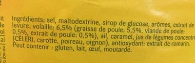 Lista de ingredientes del producto Bouillon de volaille en granulés  