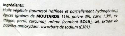 Lista de ingredientes del producto Marinade Salsa Mexique Apollo 275 g