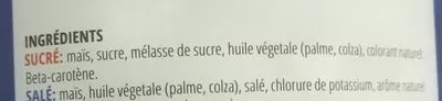 Lista de ingredientes del producto Pop corn sucré  