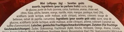 Lista de ingredientes del producto Chupa chups Chupa Chups 60 * 6 g