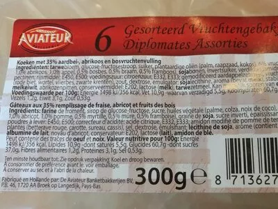 Lista de ingredientes del producto Aviateur Cake Aux Fruits 12X300G 6 Pièces  