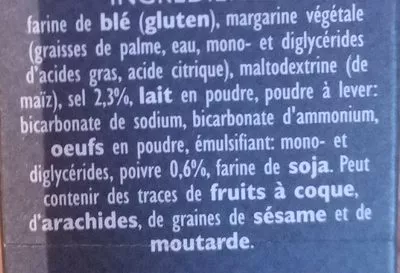 Lista de ingredientes del producto Black pepper & seasalt crackers Verduijn's 85 g