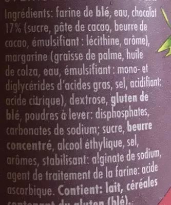 Lista de ingredientes del producto Petits pains au chocolat Danerolled 290g