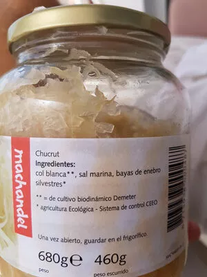 Lista de ingredientes del producto Demeter Bio Crauti 680g Machandel 680 g