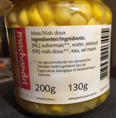 Lista de ingredientes del producto Maïs doux Machandel 200 g