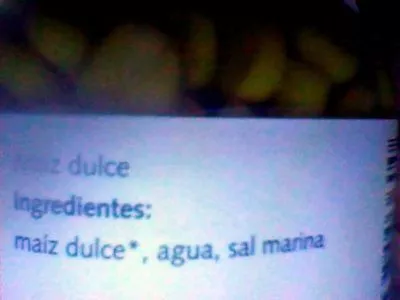 Lista de ingredientes del producto Bio Maíz dulce Machandel 350 g