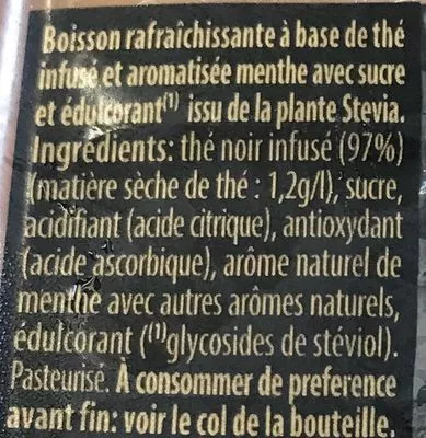 Lista de ingredientes del producto Thé glacé saveur menthe Pure Leaf 500 ml