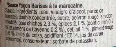 Lista de ingredientes del producto Moroccan Harissa Sauce AMORA 