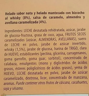 Lista de ingredientes del producto Patisserie Tarta al whisky Carte d'Or 