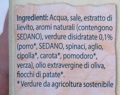 Lista de ingredientes del producto brodo vegetale Knorr, Unilever 750 ml