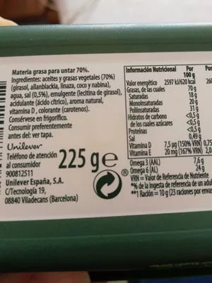 Lista de ingredientes del producto Esencia Flora 225 g