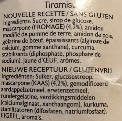 Lista de ingredientes del producto Tiramisu Alsa 