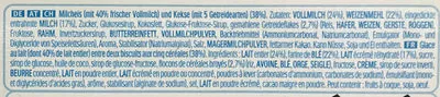 Lista de ingredientes del producto KINDER Glace Sandwich Céréales et Lait Kinder, Miko, Unilever 8 x 60 ml (280 g)