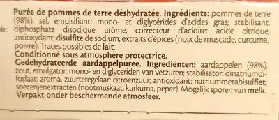 Lista de ingredientes del producto Mousline Gourmet, Maggi 