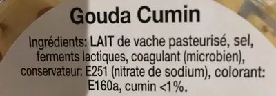 Lista de ingredientes del producto Cubes gouda cumin Grand Frais 