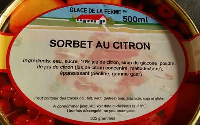 Lista de ingredientes del producto Sorbet au citron  