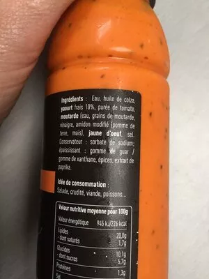 Lista de ingredientes del producto Sauce andalouse  