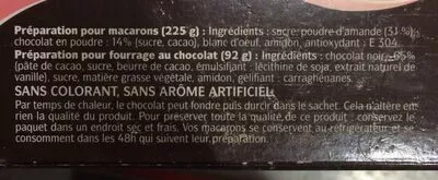 Lista de ingredientes del producto 317G Macaron Au Chocolat Alsa Alsa 