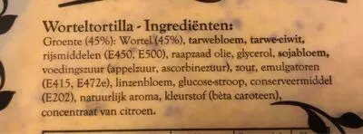 Lista de ingredientes del producto Wortel Tortilla No Fairytales 