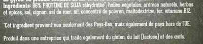 Lista de ingredientes del producto Gyros 100% végétal Vivera 175 g