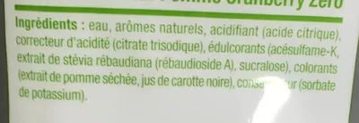 Lista de ingredientes del producto Concentré Saveur Pomme Cranberry Zéro Sodastream 500 ml