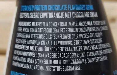 Lista de ingredientes del producto REPOWER Chocolate Flavour Protein Shake Limelco 500 ml